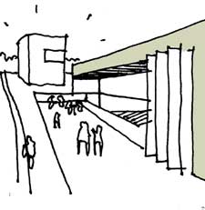 museum bozen, perspektive eingang